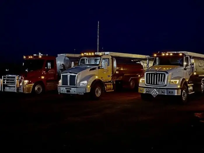 Big gas-tank truck goes on highway